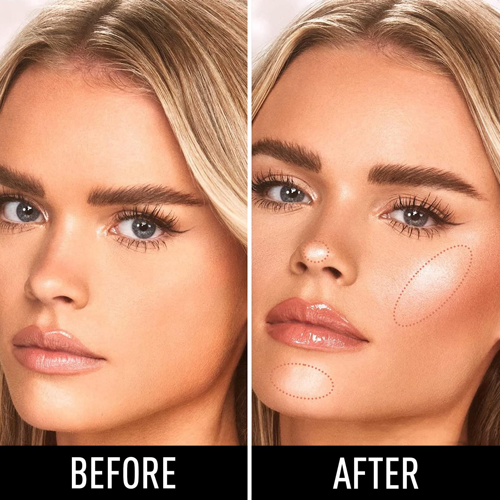 Janwana highlighter palette Shoulder and décolleté glow along collarbone