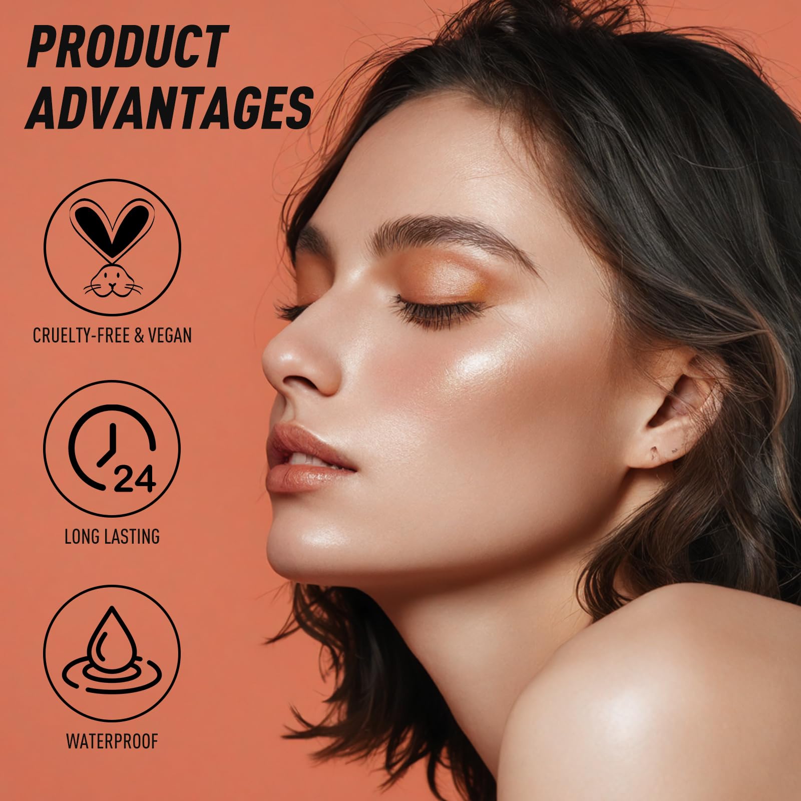 Janwana highlighter palette Waterproof finish stays vibrant during wear
