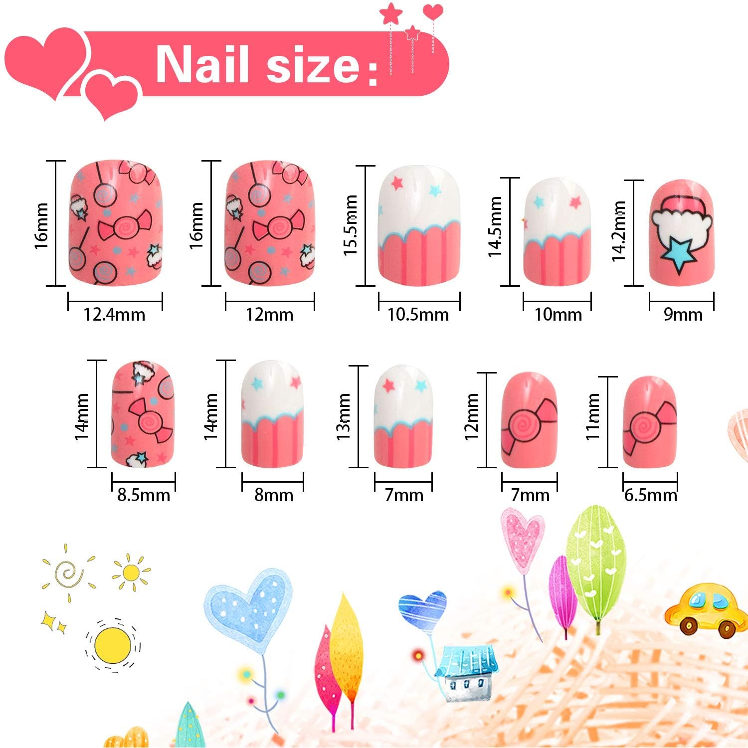 JANYUN pre glued full cover short nails for easy application