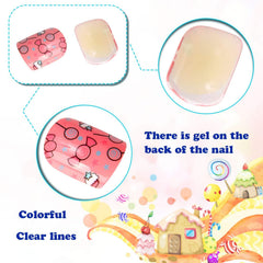 JANYUN kids nails in bright colors with crisp lines for playful looks