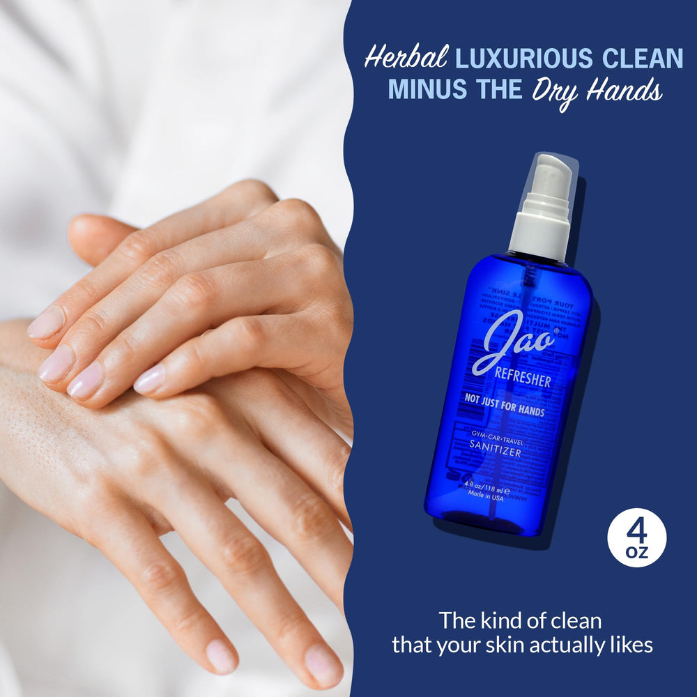 JAO Refresher hands-apply showcases multipurpose sanitizing and skin conditioning on the go