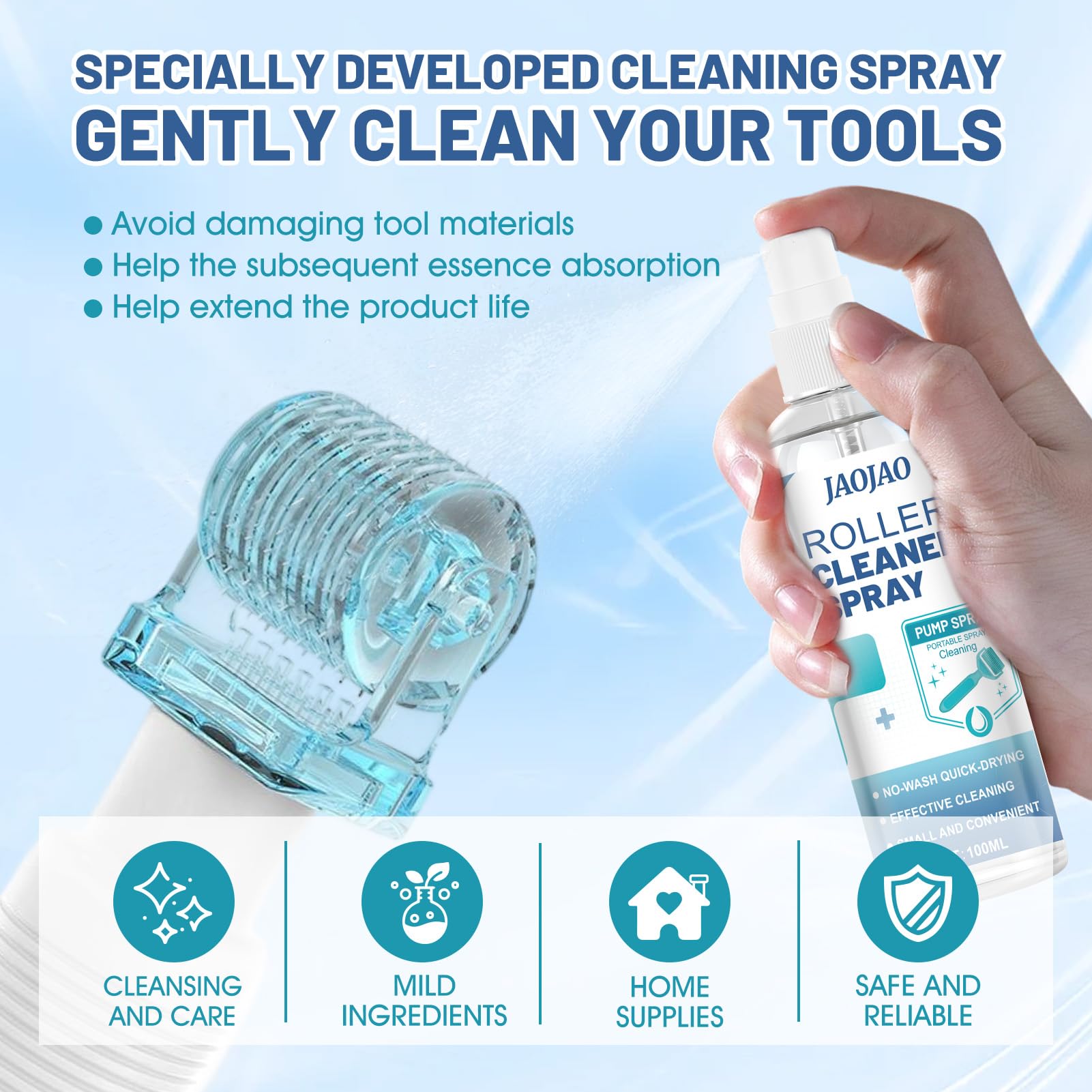 JAOJAO precision nozzle delivers controlled cleaning with minimal runoff.