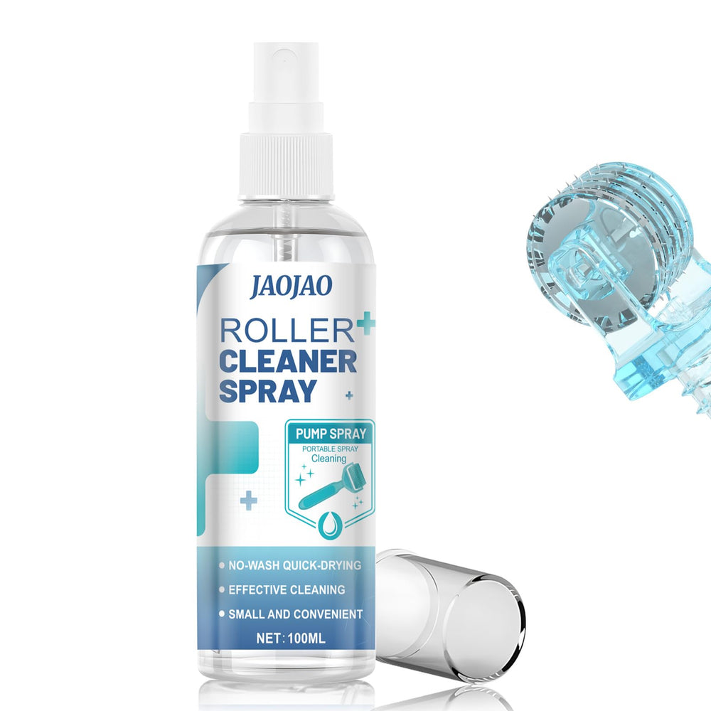 JAOJAO Roller Cleaner Spray bottle for easy head cleaning and storage.