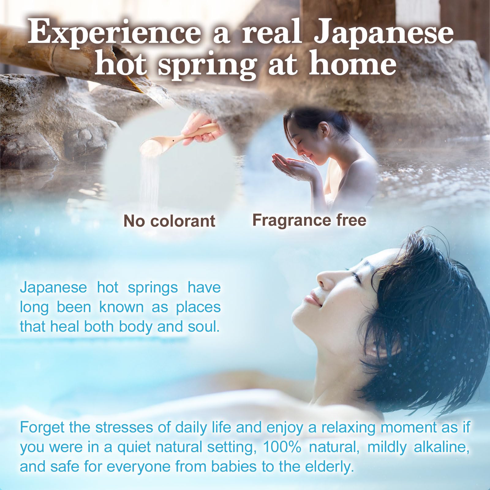 JAPAN NINJA Yunohana bath water tint creating a calm, inviting soak