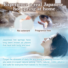 Japan Onsen milky water and white peach scent enhancing bath ambience