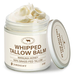Jardient Beef Tallow Honey Balm bottle delivers deep hydration for face and body.