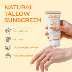 Jardient sunscreen being applied on hand showing a non-greasy finish