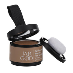 JARGOD Root Touch Up Powder applied along the hairline for a natural look.