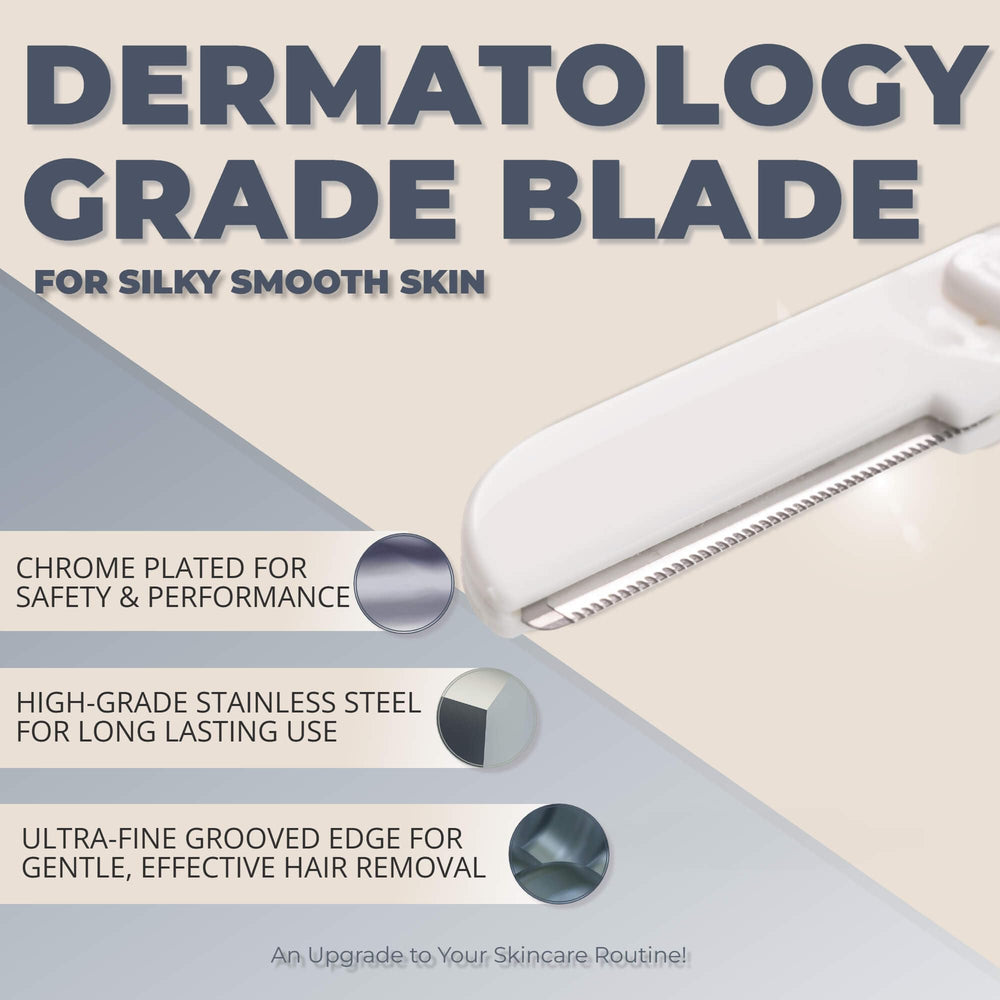 Jasclair Dermaplaning Razor brow definition demonstrates salon-like precision