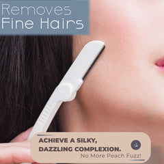 Jasclair Dermaplaning Razor in hand for precise exfoliation and peach fuzz removal