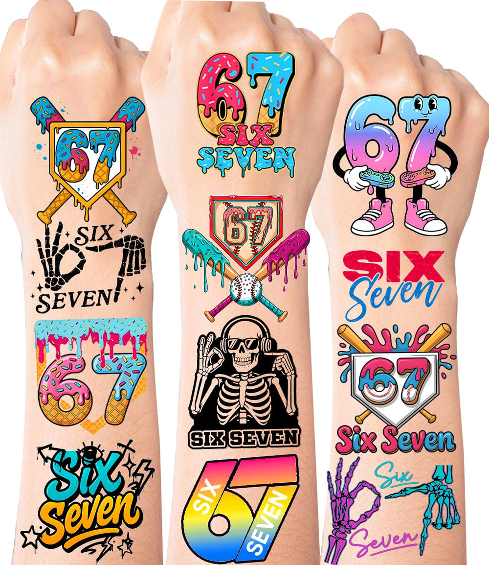 Jaskgom Six Seven donut tattoo design for playful phone and bottle decoration.