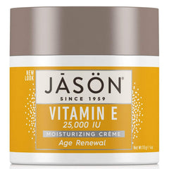 JASON Age Renewal Vitamin E 25,000 IU moisturizing crème dual-pack containers for long-lasting hydration