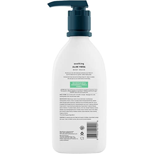 JASON Aloe Vera Soothing Body Wash foamy lather illustrates soothing cleansing experience