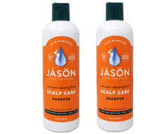 Jason Dandruff Relief Shampoo bottle promotes scalp comfort.