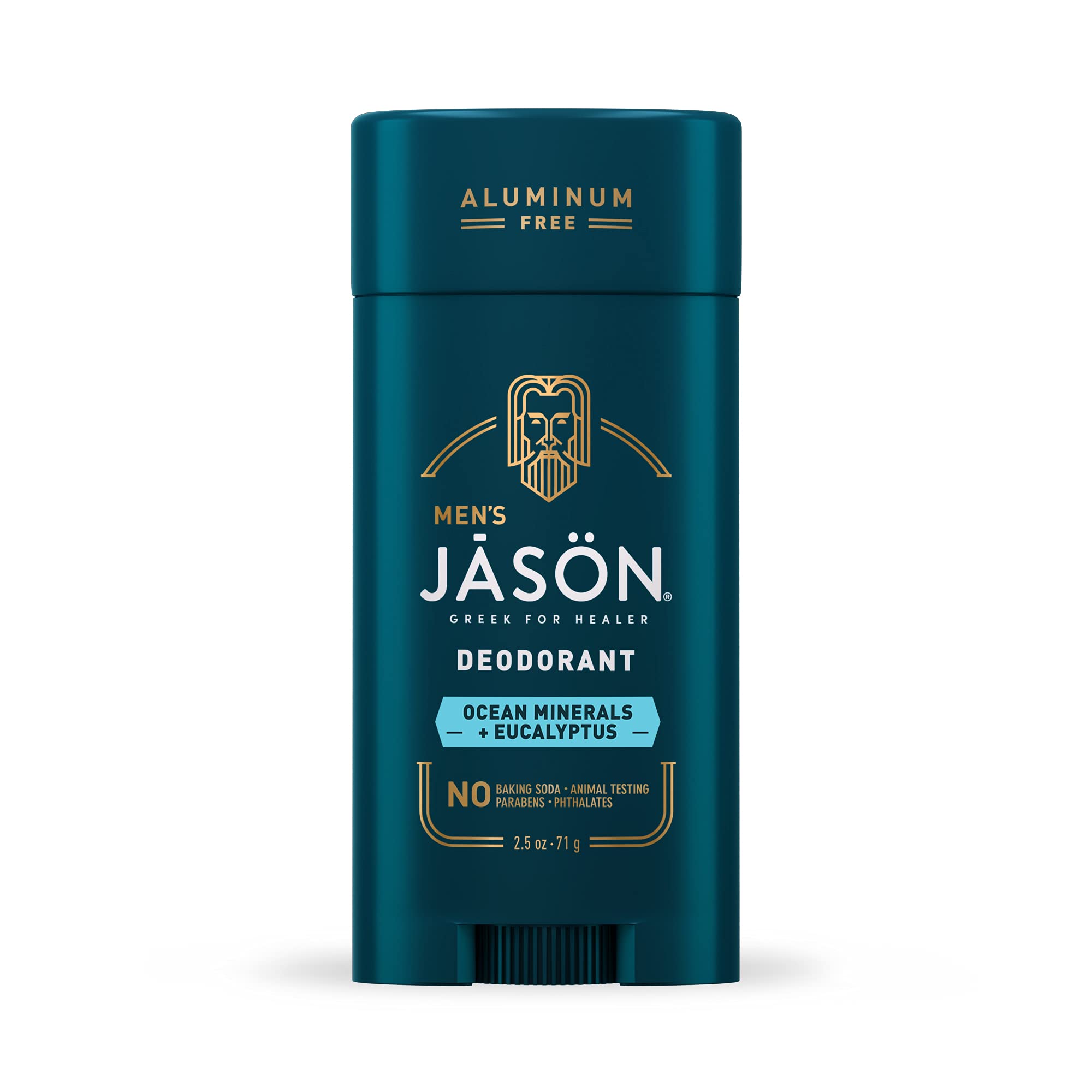 Jason Men’s Hydrating Deodorant Stick packaging for easy, portable protection.