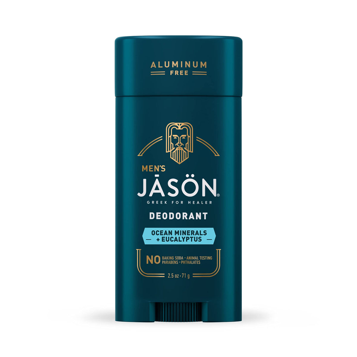 Jason Men’s Hydrating Deodorant Stick packaging for easy, portable protection.