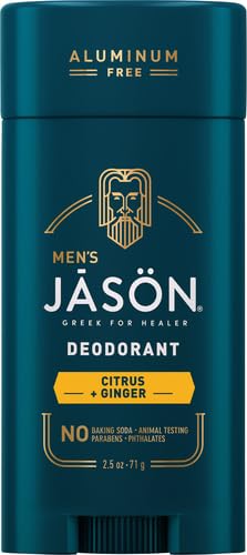Jason Men's Refreshing Deodorant Stick application close-up showing smooth glide.