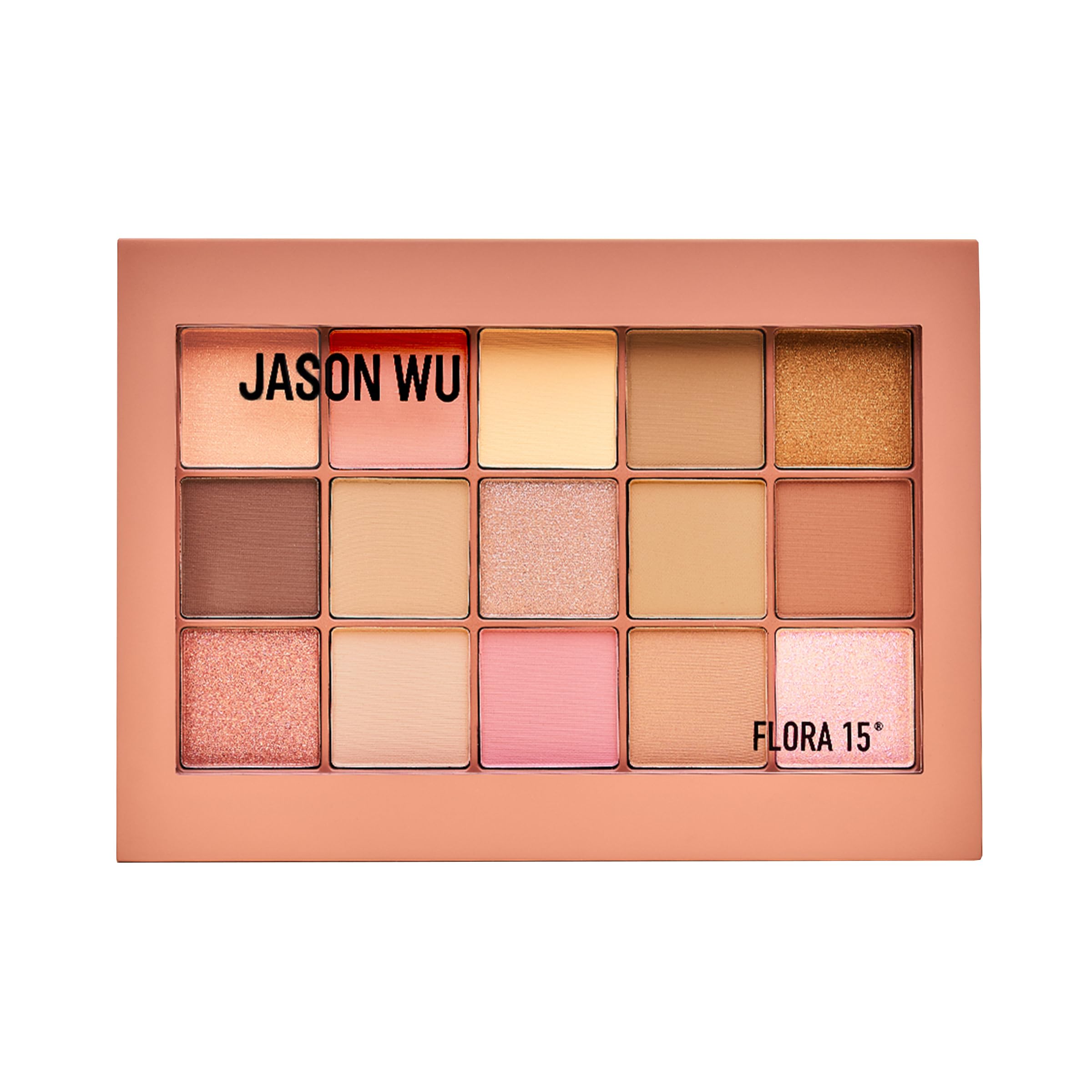 Jason Wu Flora 15 eyeshadows close-up showing rich pigment for versatile looks.