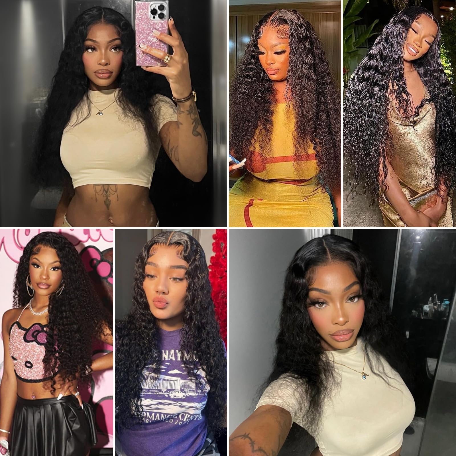 Jasperel Dyed-ready Deep Wave wig offers styling flexibility with color options.
