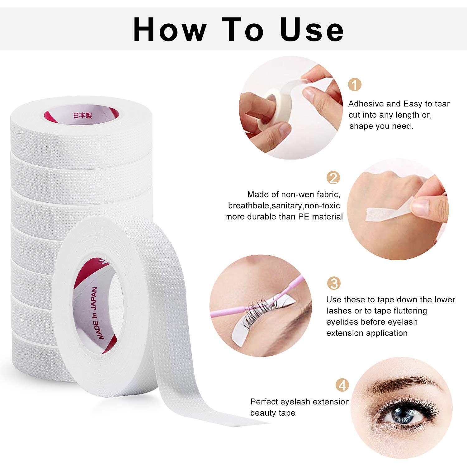 JASSINS isolation tape during lash extension application.