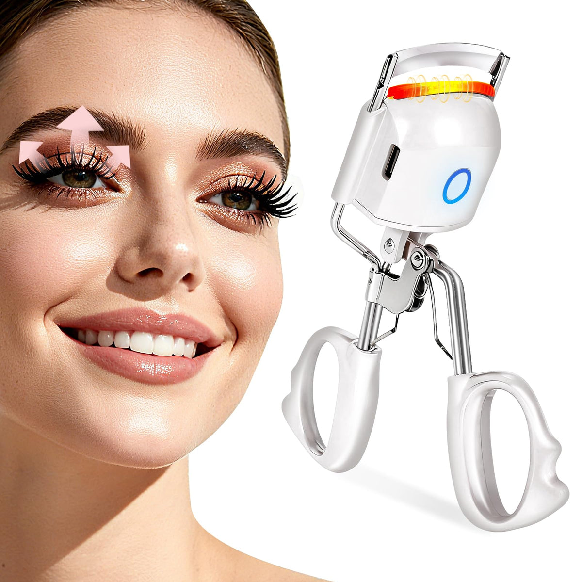Javtoku heated eyelash curler with 10s heat for quick, lasting curl.