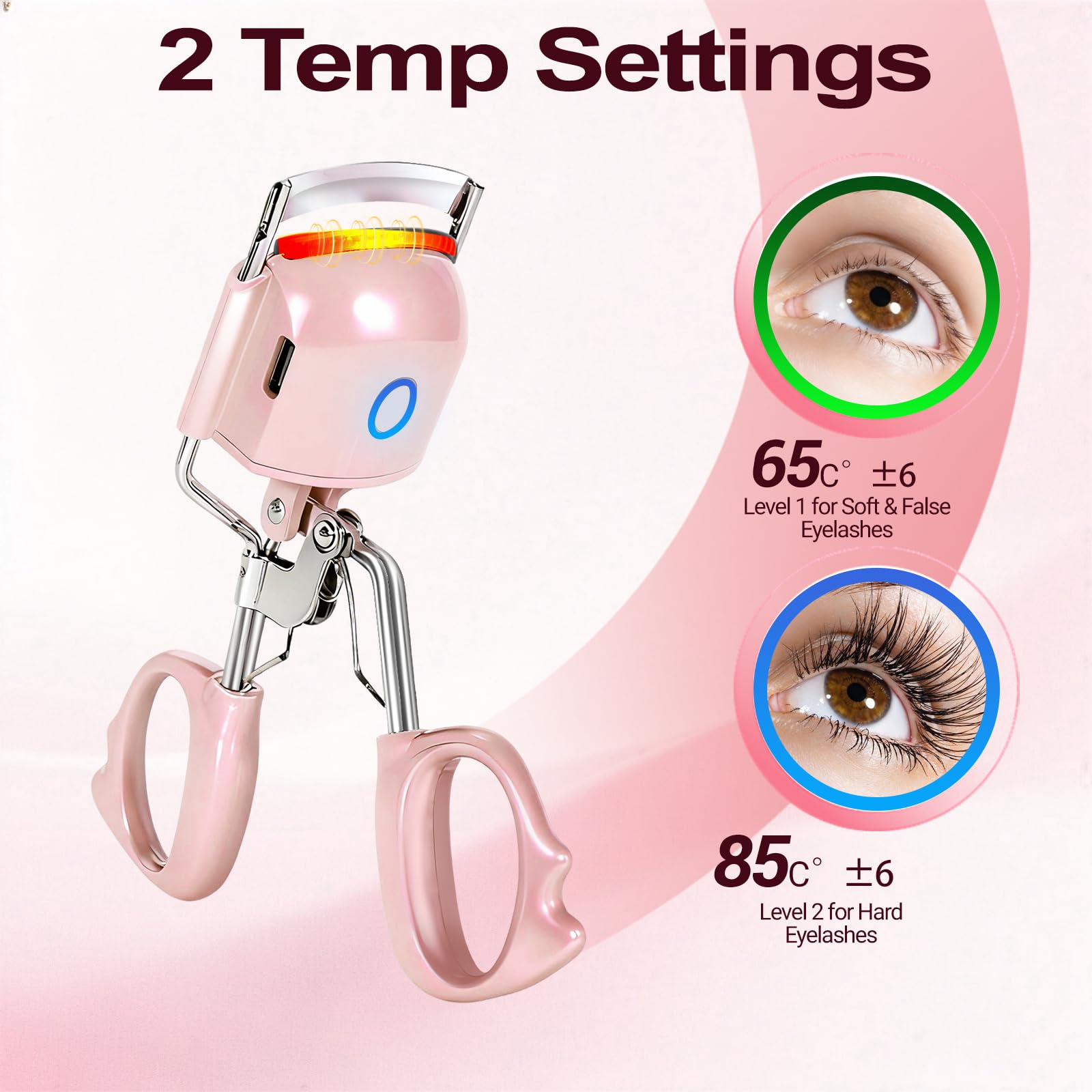 Javtoku two-temperature modes customize heat for your lashes.