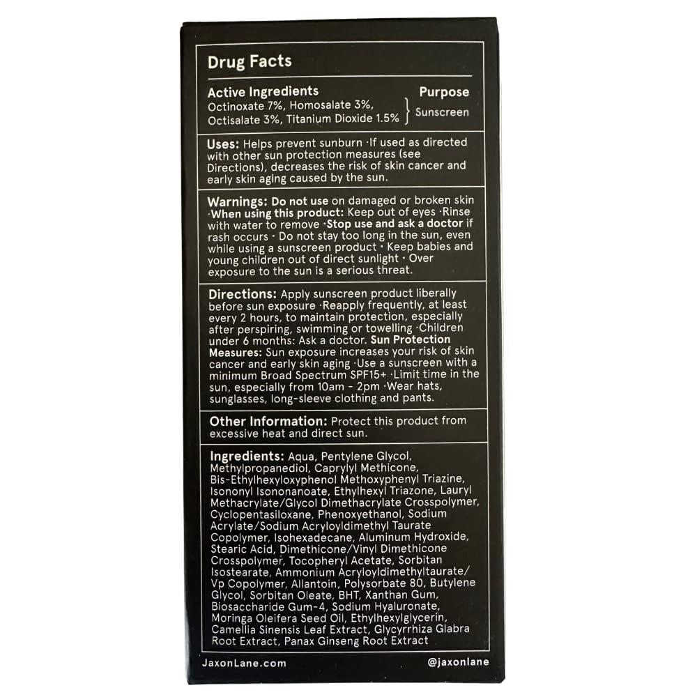 Travel-size packaging of JAXON LANE Rain or Shine sunscreen