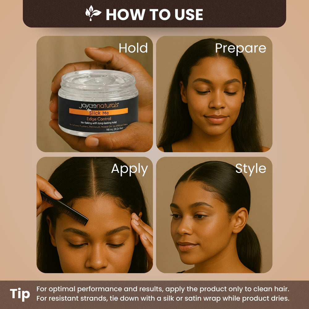 No greasy residue with Jaycee Naturals Slick Me Edge Control.