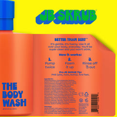 JB SKRUB kids body wash bottle with natural citrus scent for a refreshing shower