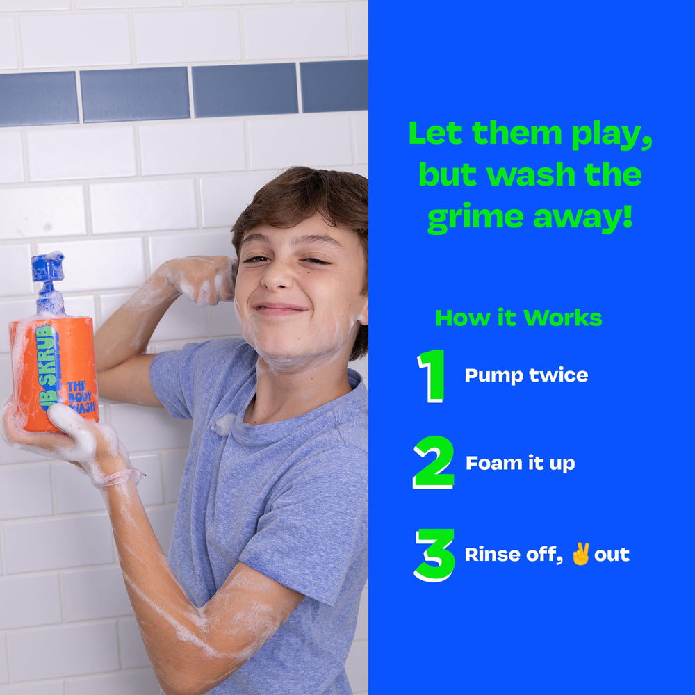 JB SKRUB body wash creates rich foam after sports or gym sessions
