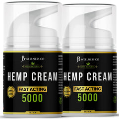 JB Wellness Co hemp cream 4oz bottle for quick, non-greasy hydration.