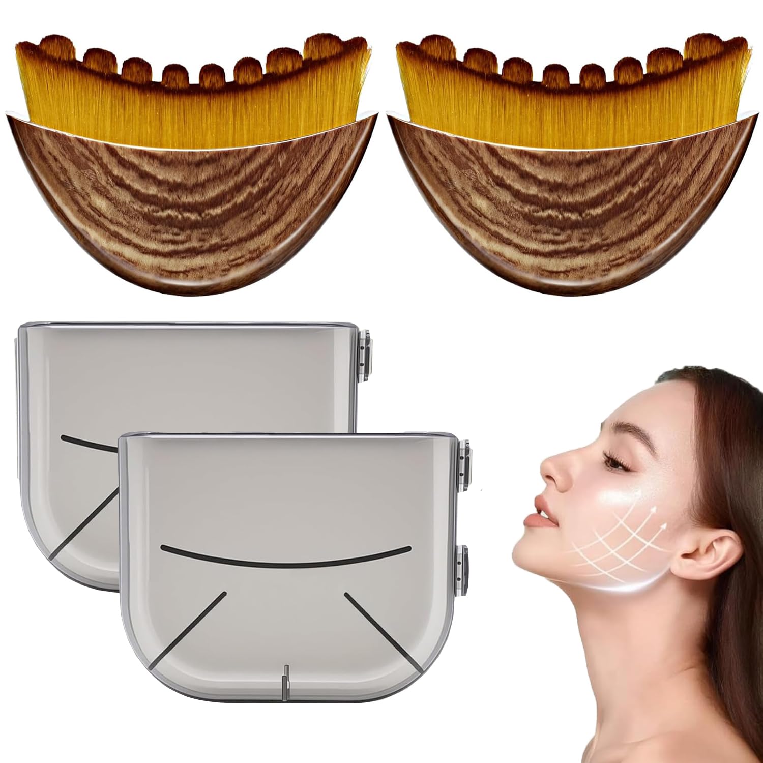 JBSZTH lymphatic face brush front view for easy daily contouring.