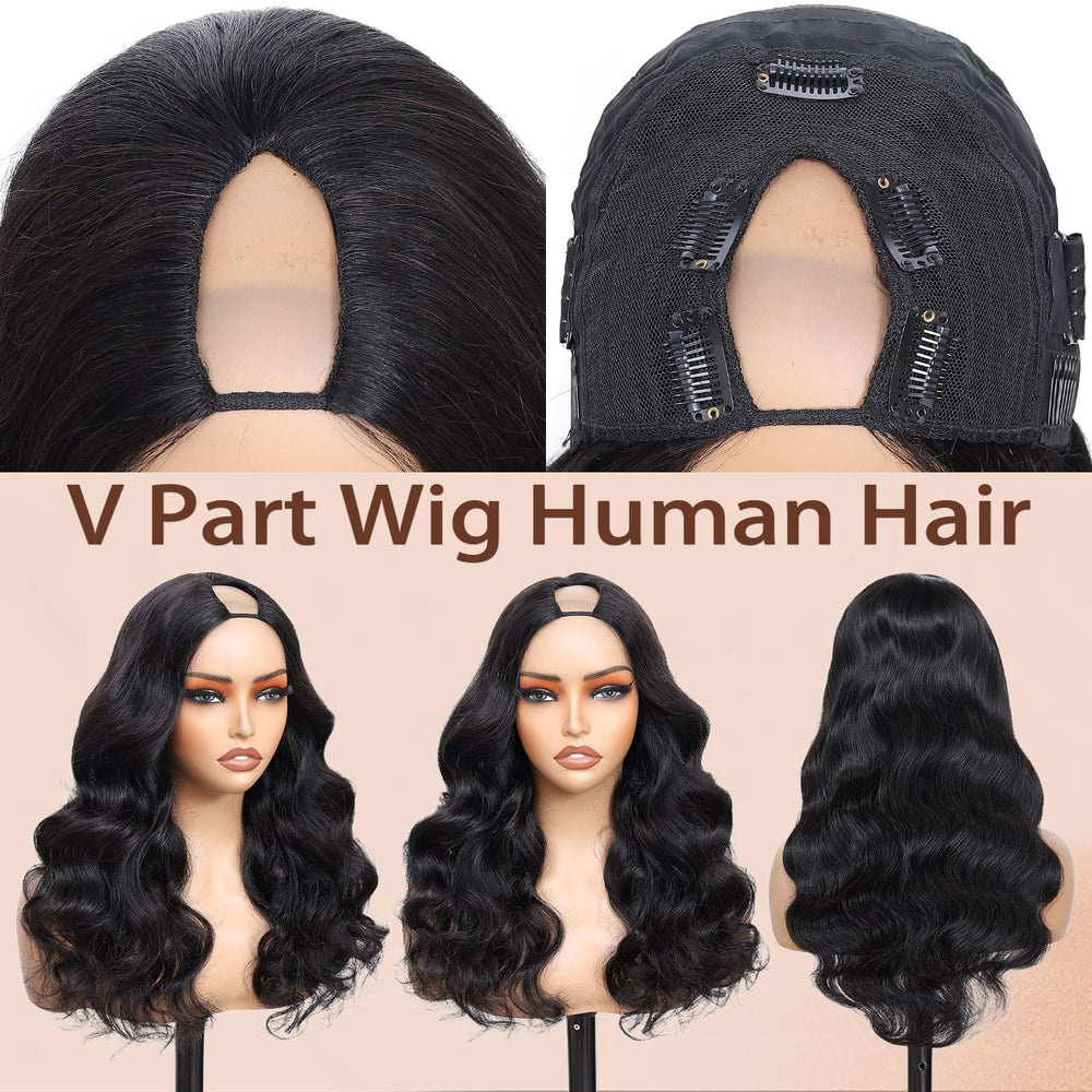 jcoolo V Part Wig adjustable drawstring cap for a secure fit.