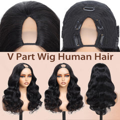 jcoolo V Part Wig adjustable drawstring cap for a secure fit.
