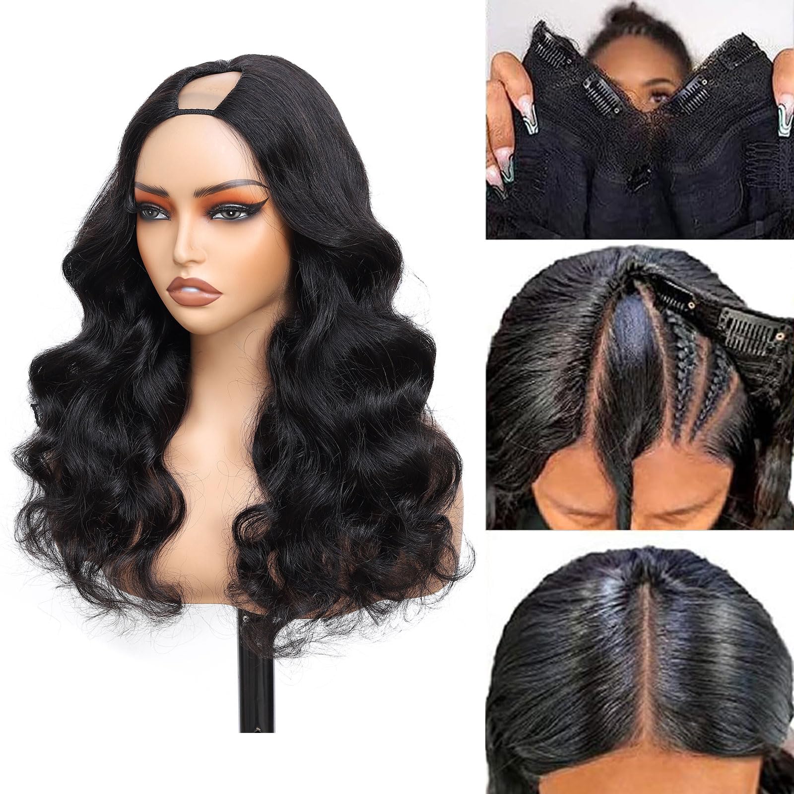 jcoolo V Part Wig body wave texture for soft, natural movement.