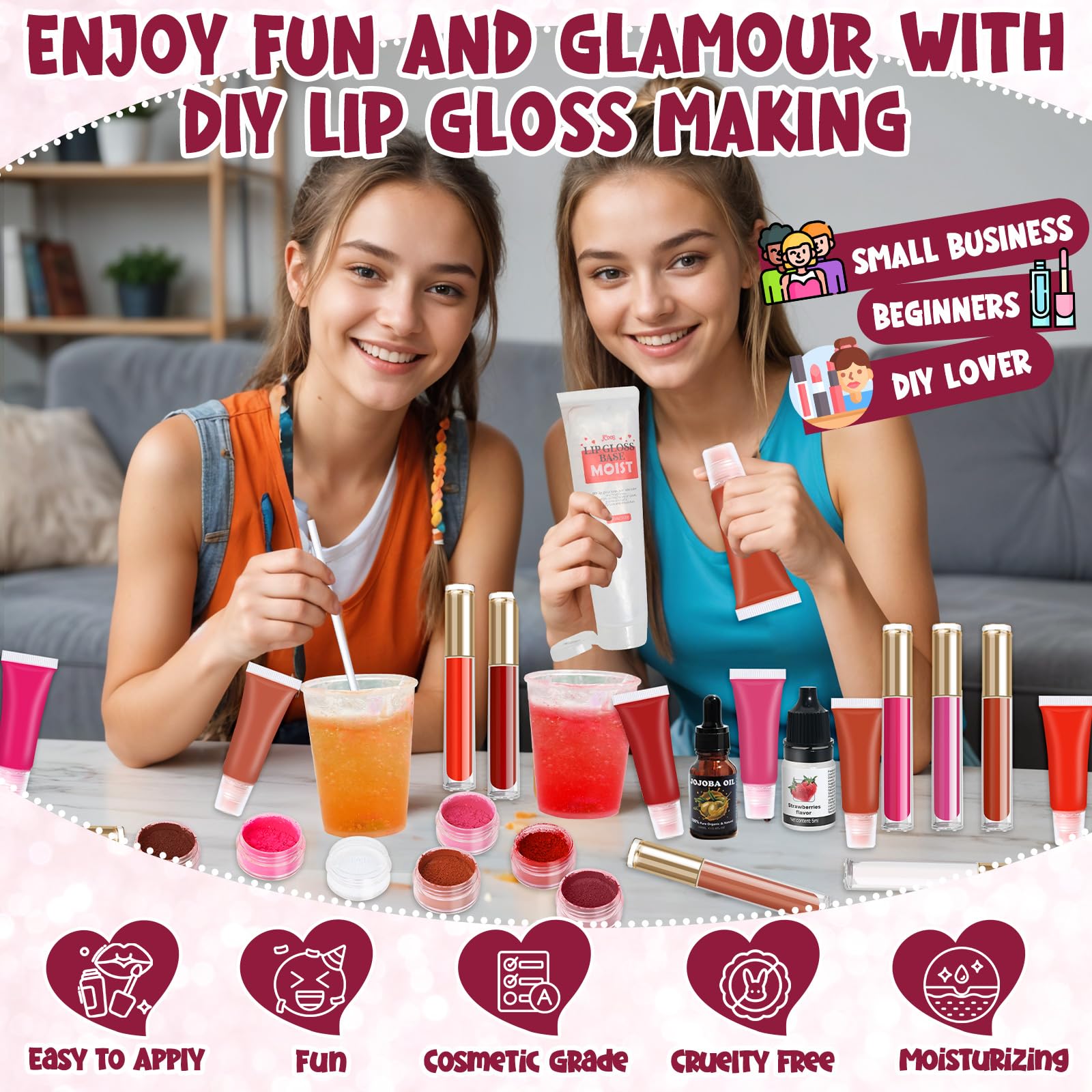 JCOOS measuring cups and spoons enable precise, repeatable color blends.
