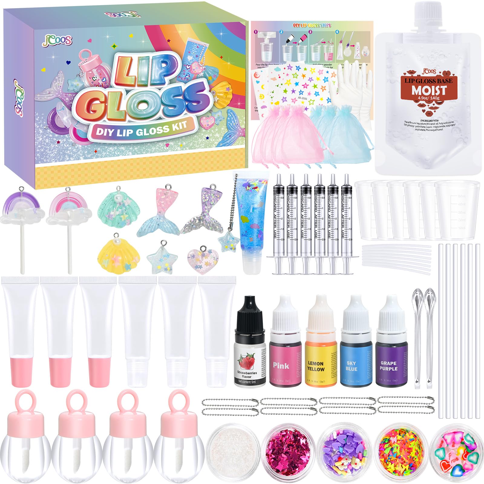 Jcoos Lip Gloss Making Kit packaging hints at a fun DIY crafting experience