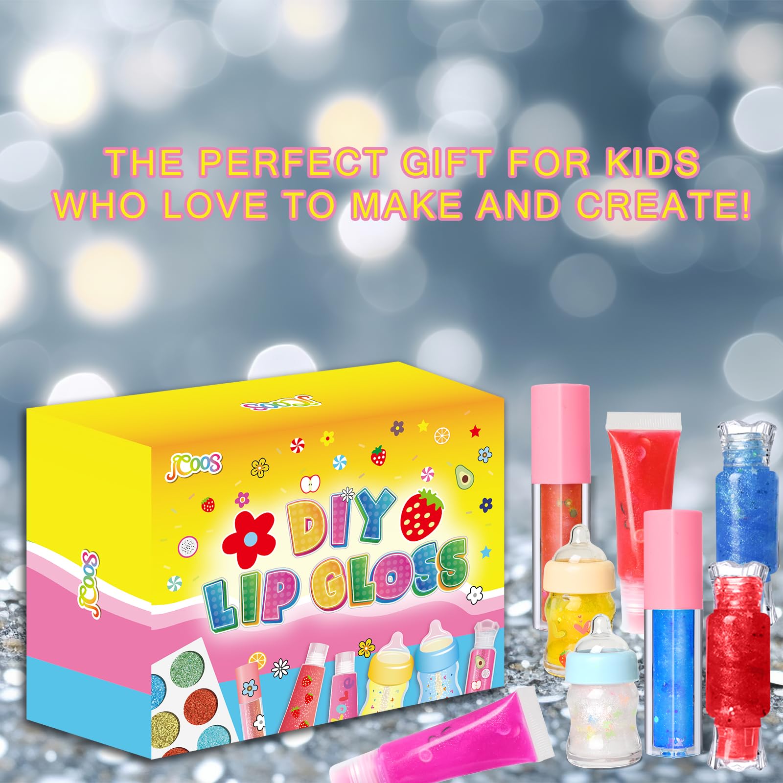 Jcoos lip gloss swatch image demonstrates color payoff and finish options.