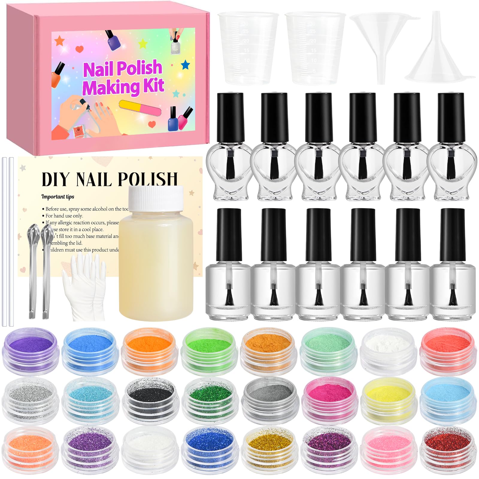 JCOOS Nail Polish Kit with empty bottles for customizable color creation