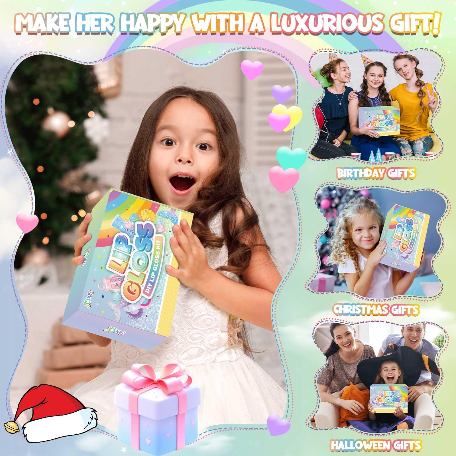 Jcoos stickers and ornaments offer playful accents for gifting