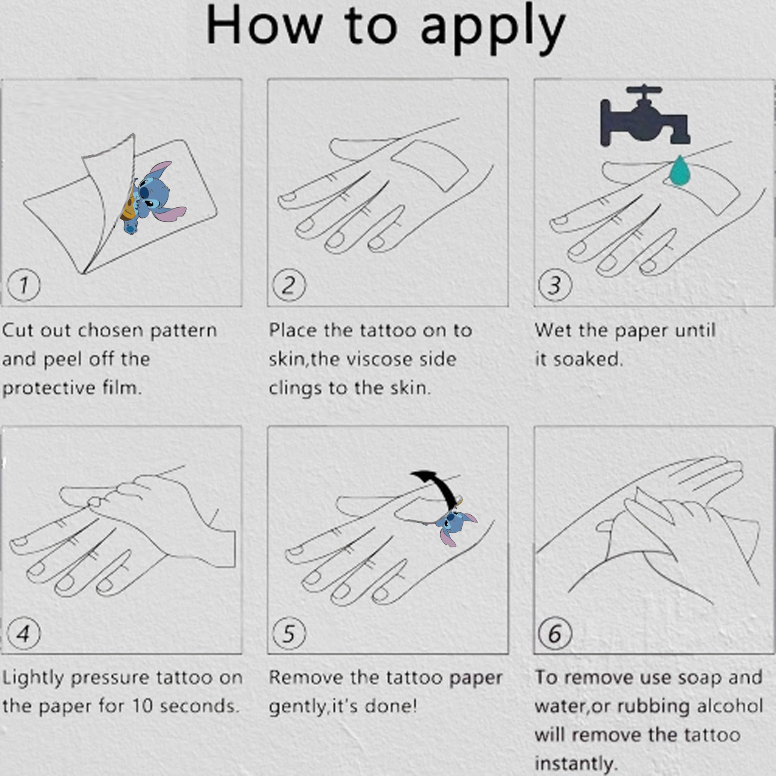 JCQAYB easy-apply tattoo patterns for quick, mess-free fun.