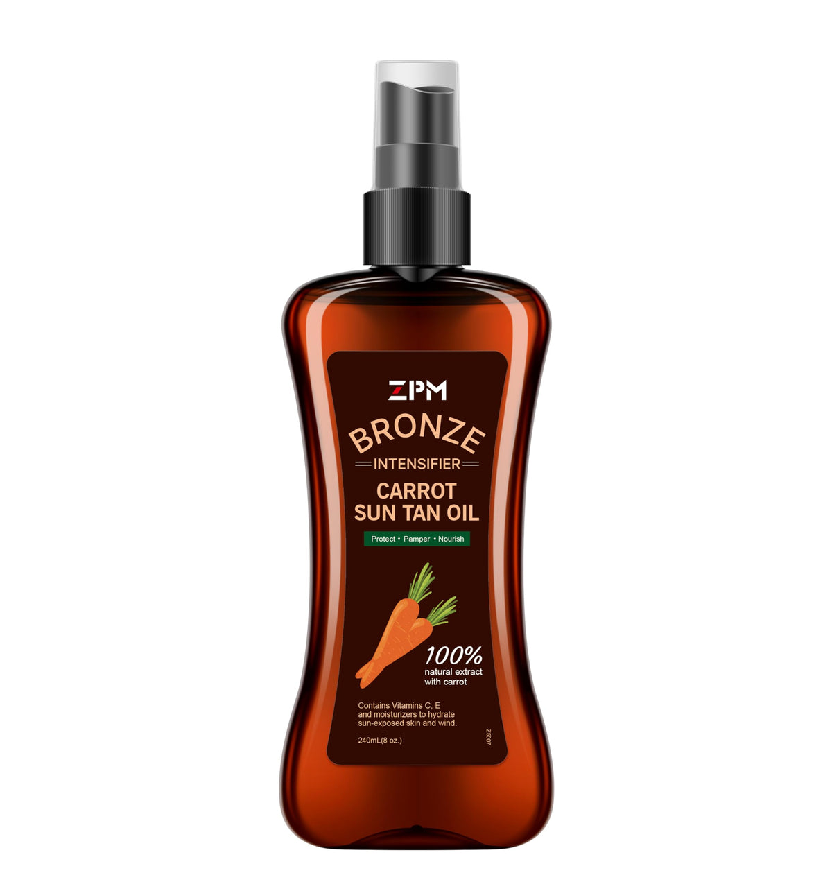 jeallis Carrot Sun Tanning Oil bottle highlights natural hydration for a healthy glow.