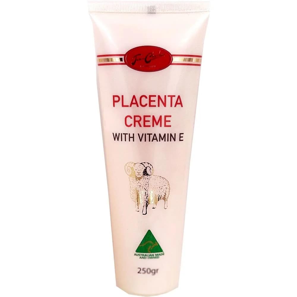 Jean Charles Australian Placenta Cream packaging on shelf highlights easy daily use.
