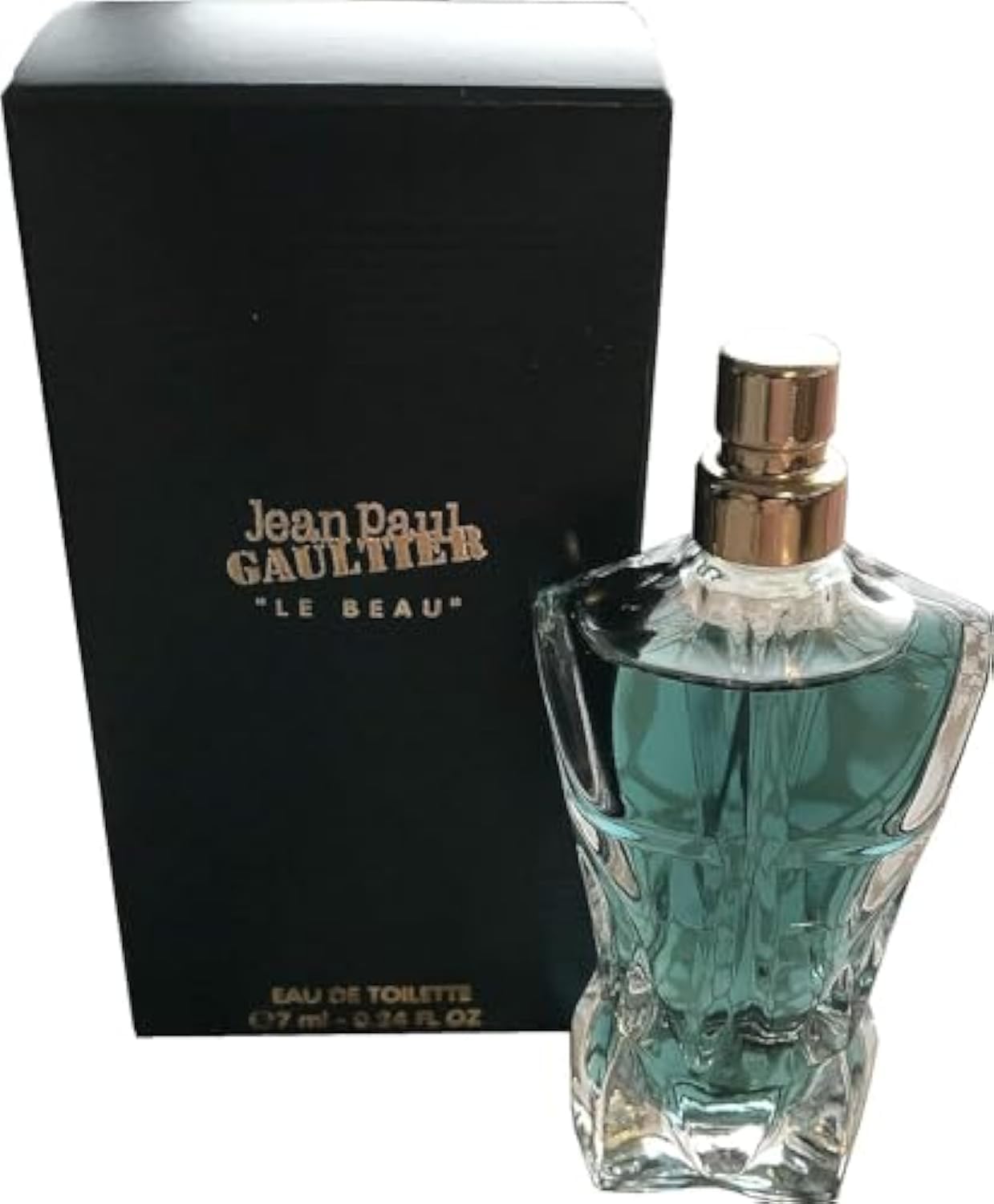 Jean Paul Gaultier Le Beau travel-size EDT bottle offers on-the-go freshness for daily wear.