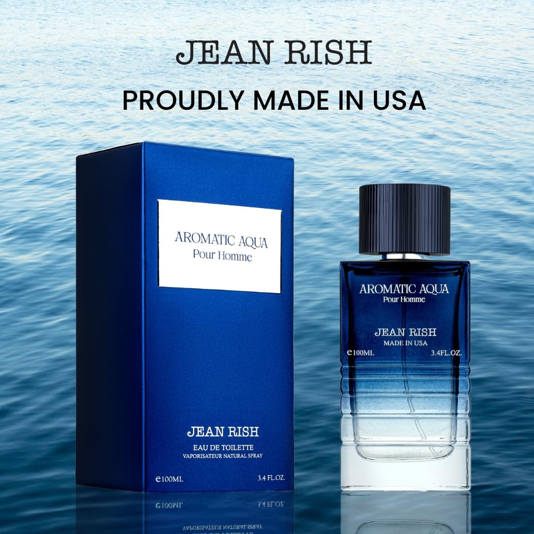 Jean Rish Aromatic Aqua packaging emphasizing premium USA-made fragrance