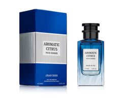 Jean Rish Aromatic Citrus bottle front view with bold masculine presence and lasting allure.