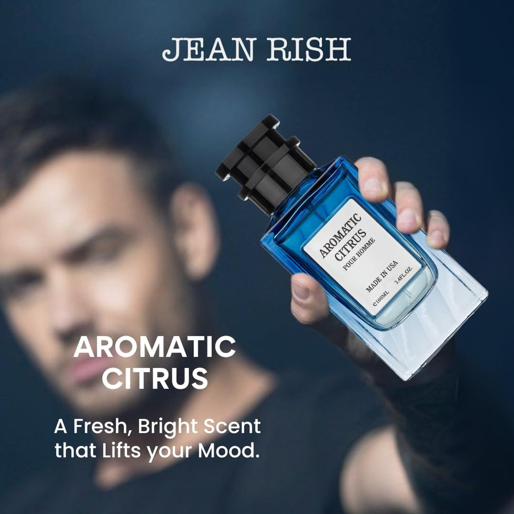 Jean Rish Aromatic Citrus detailed label signals luxury branding and quality.