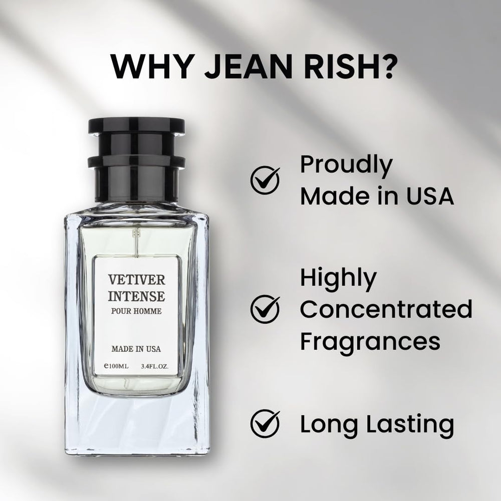 Jean Rish Vetiver Intense cap closeup, sophisticated branding