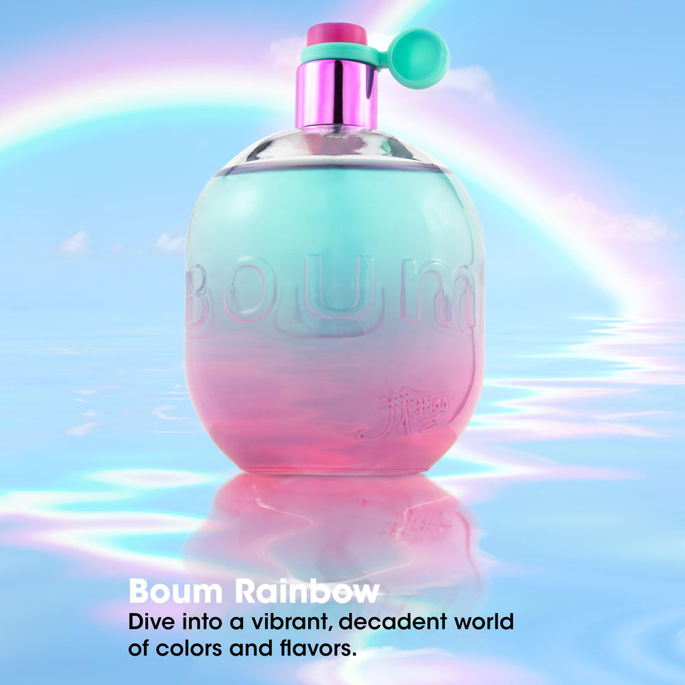 Jeanne Arthes Boum Rainbow melon and grapefruit hint on skin.