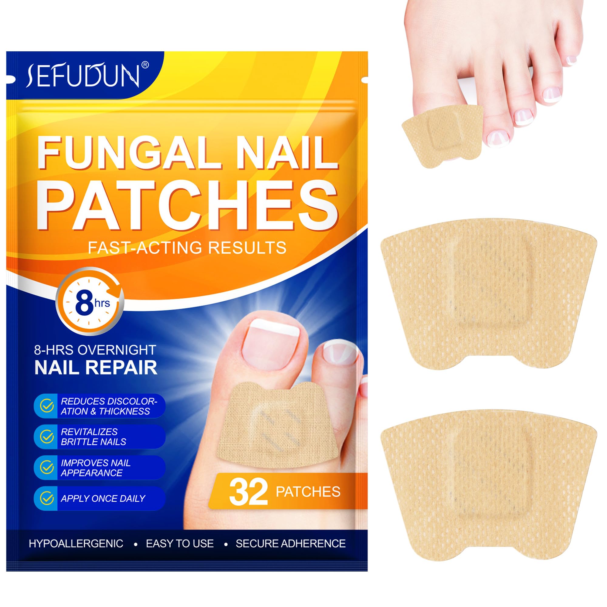 Jebiue 32-nail-repair-patches-pack for targeted repair and overnight renewal